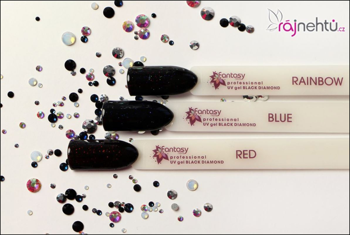 Barevný UV gel Fantasy Black Diamond - Red